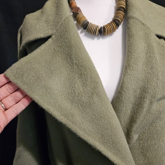 NWT NAP Oversized Olive Wool/Alpaca Long Coat - Picture 2 of 4